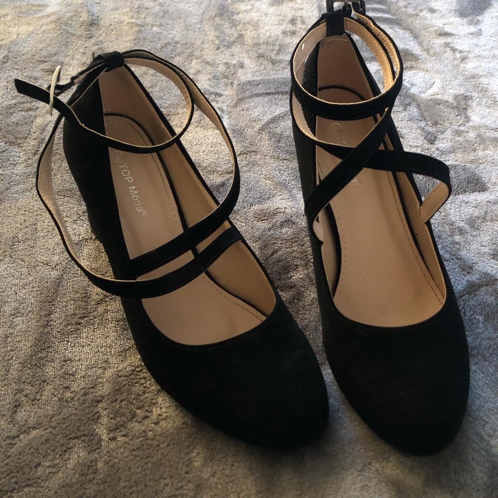Black block heels 8